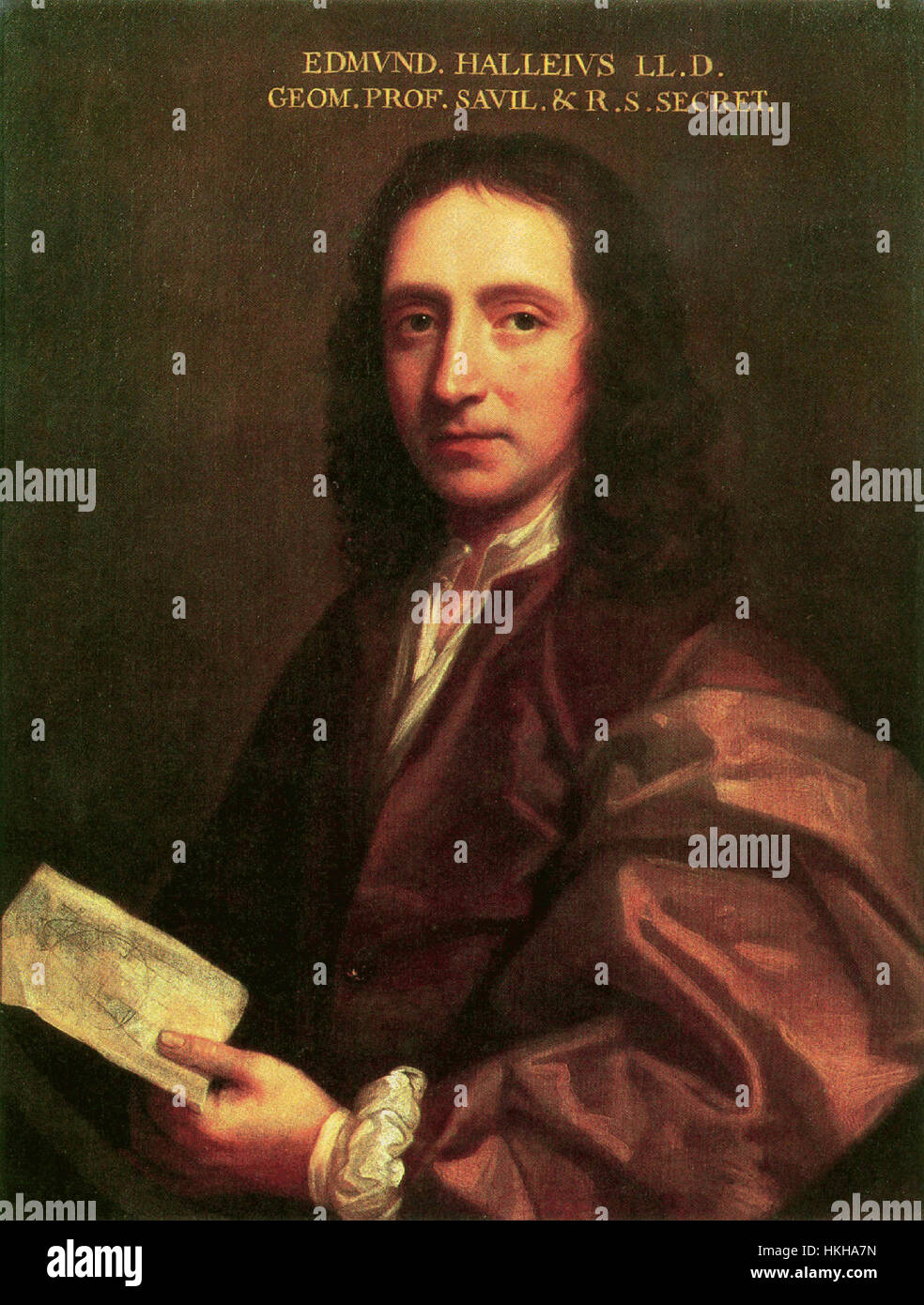 EDMOND HALLEY (1656-1742) English mathematician and astronomer painted by Thomas Murray about 1686 Stock Photo