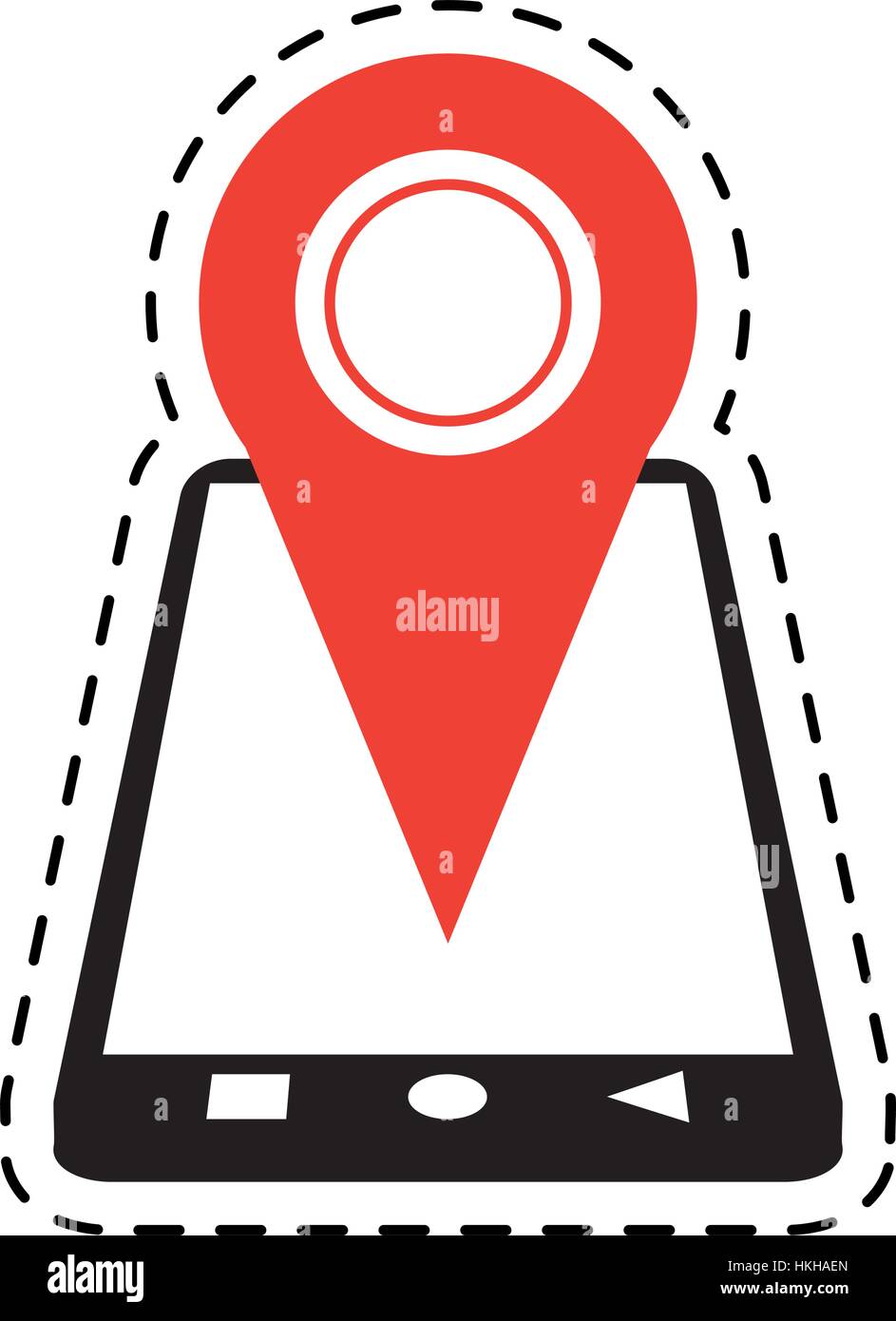 smartphone location pin map gps cut line Stock Vector Image & Art - Alamy