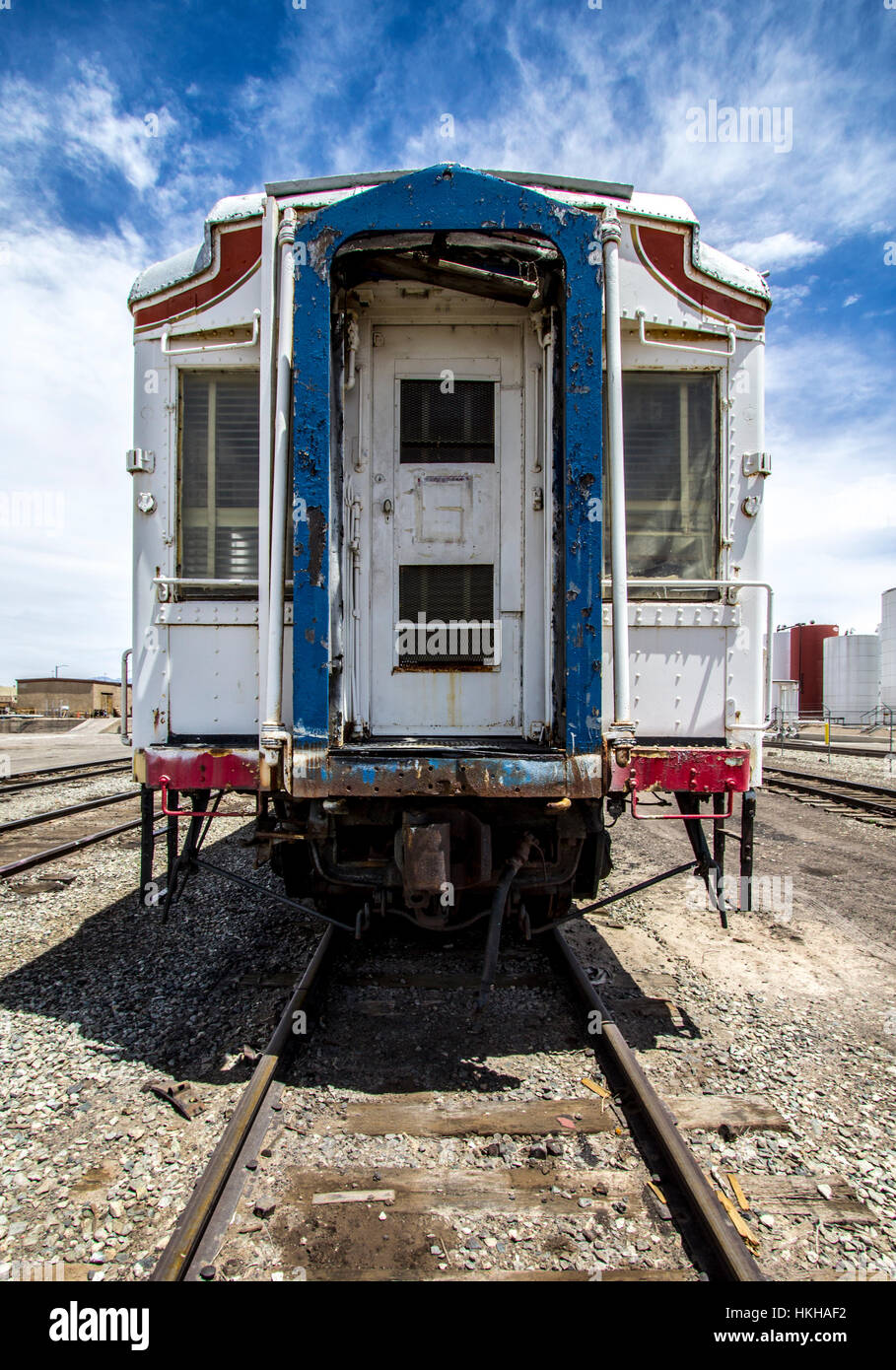Series of incredibly beautiful, abandoned, rustic trains. Stock Photo