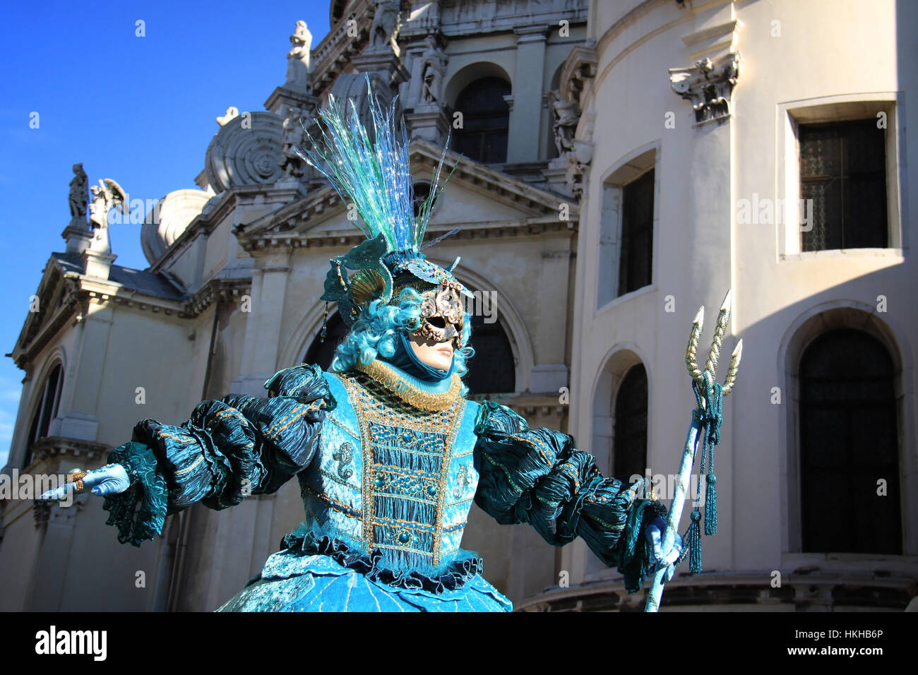 Venice carnival costume and mask. Stock Photo