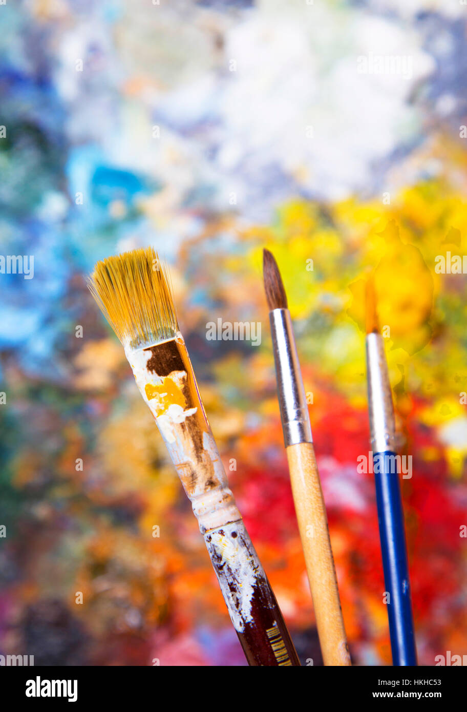 Oil Painting Brushes Stock Photo Alamy