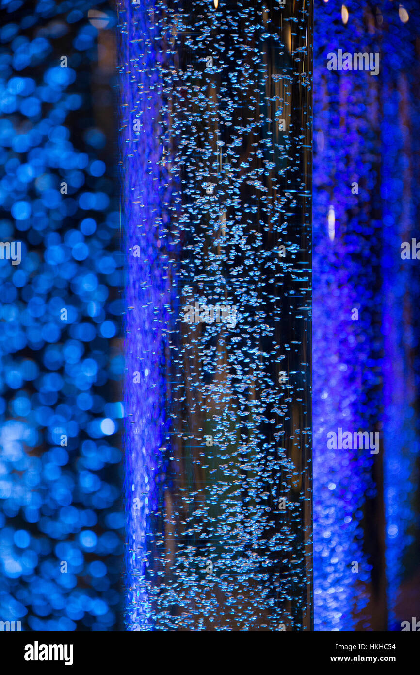 Interesting Atmosphere With Blue Bubbles Floating Bokeh Mood As A