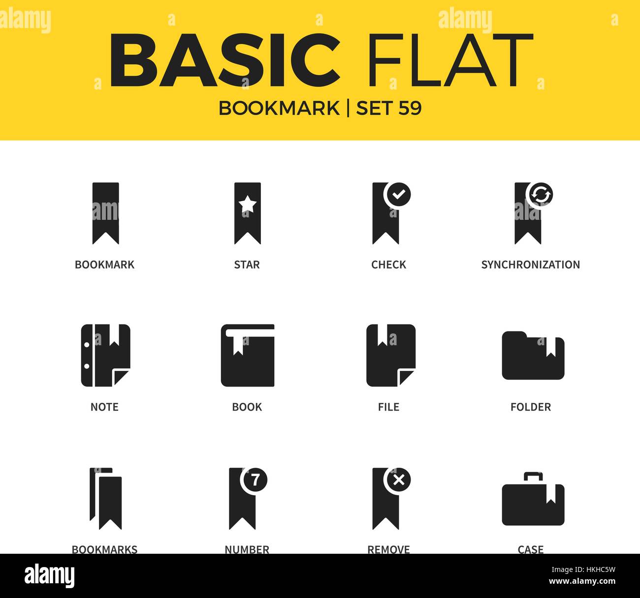 Basic set of bookmark icons Stock Vector Image & Art Alamy