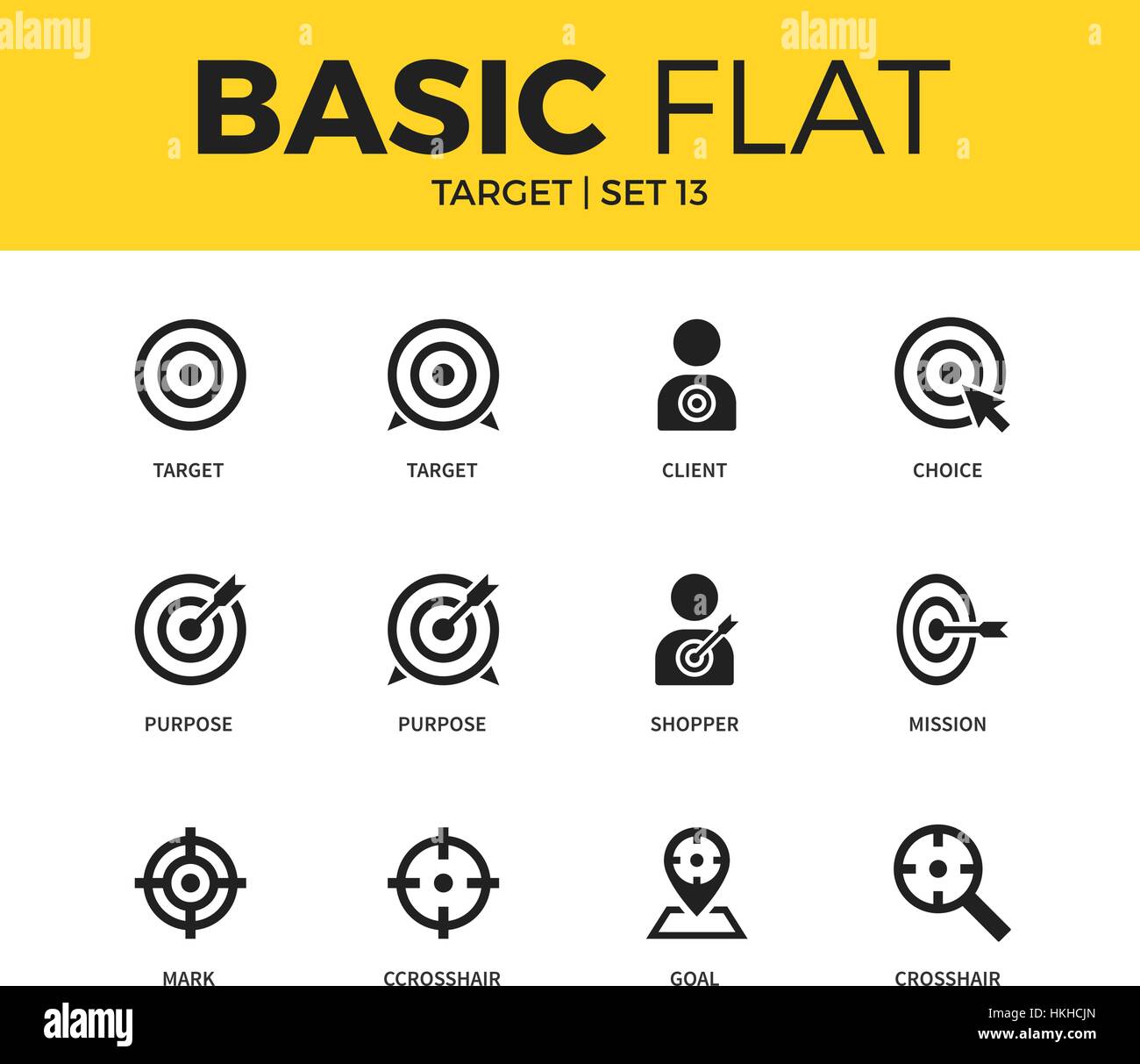 Basic set of Target icons Stock Vector