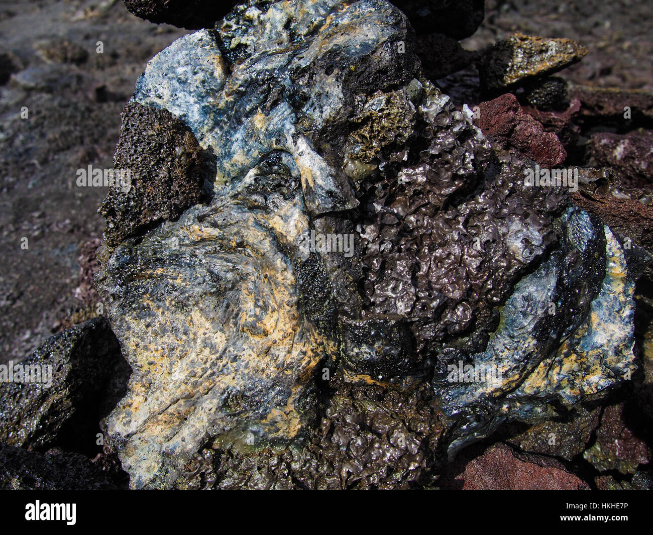 An interesting rock formed from lava Stock Photo Alamy
