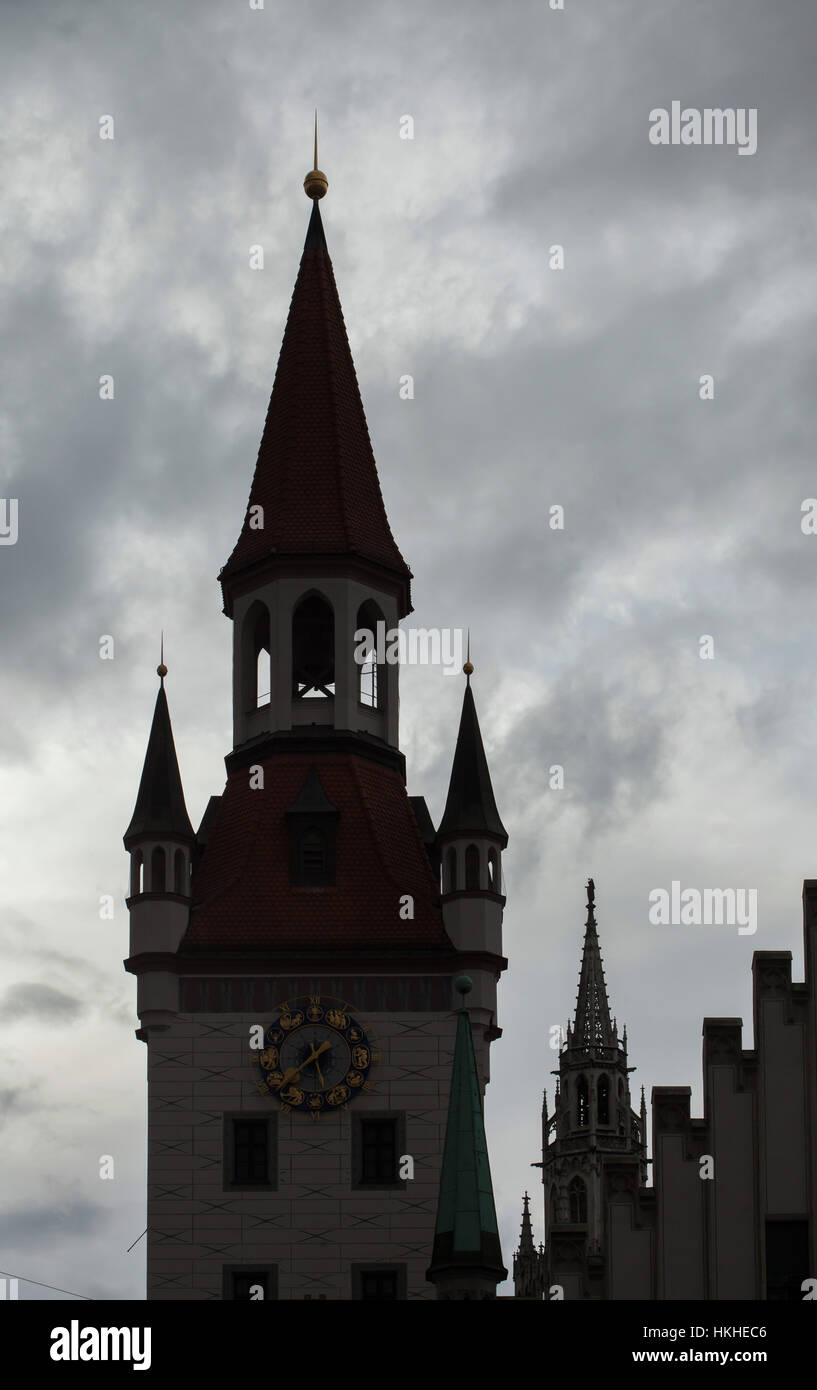 Altes Rathaus (Old Town Hall) at Marienplatz Square in Munich, Bavaria ...