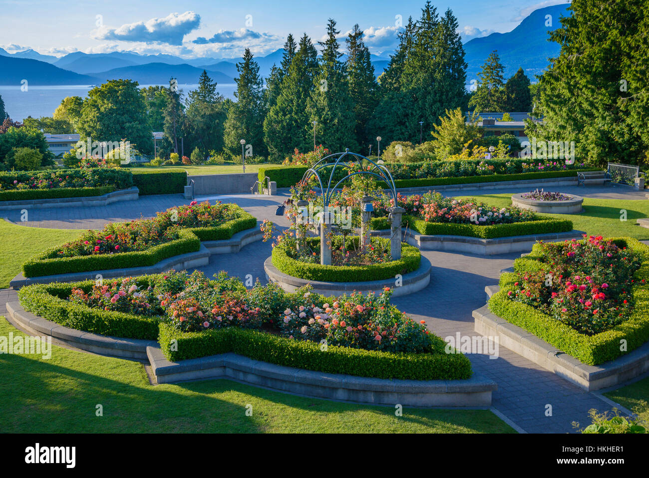 The Rose Garden, UBC, Vancouver, British Columbia, Canada Stock Photo