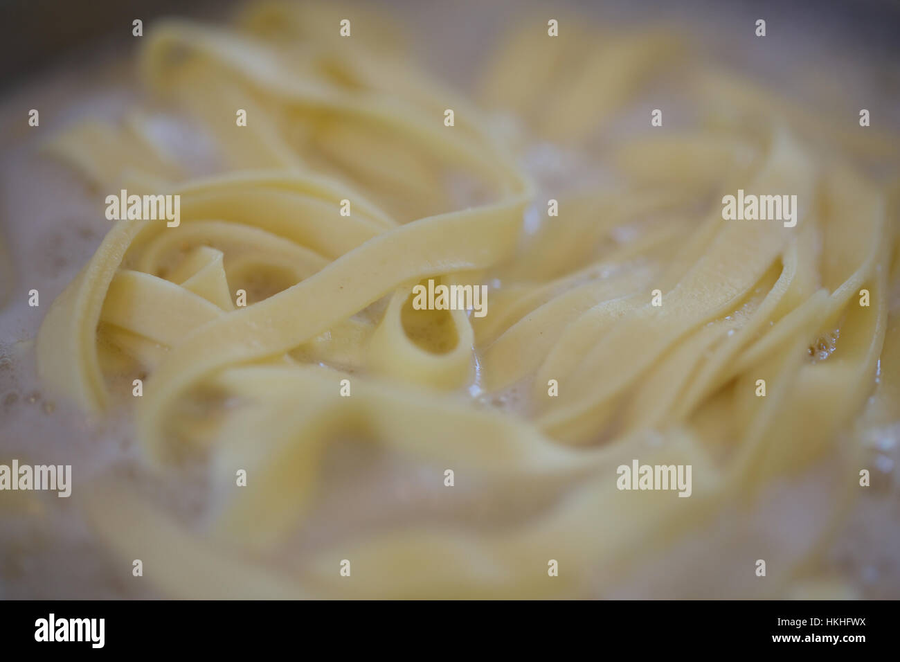 close up of pasta boiling. carbohydrate, food, cooking, gourmet. Stock Photo