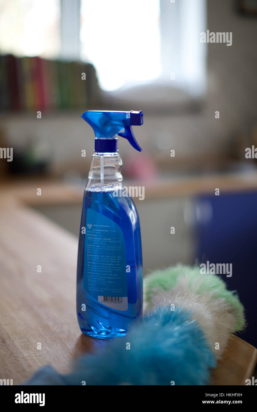 spray bottle and feather duster. platform, kitchen, hygiene, cleaning