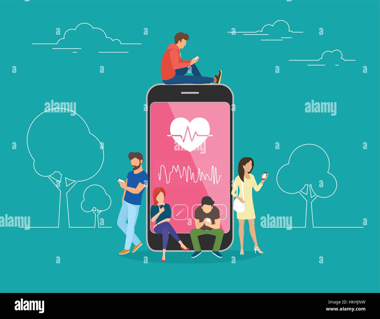 Health care mobile app concept illustration Stock Vector Image & Art ...