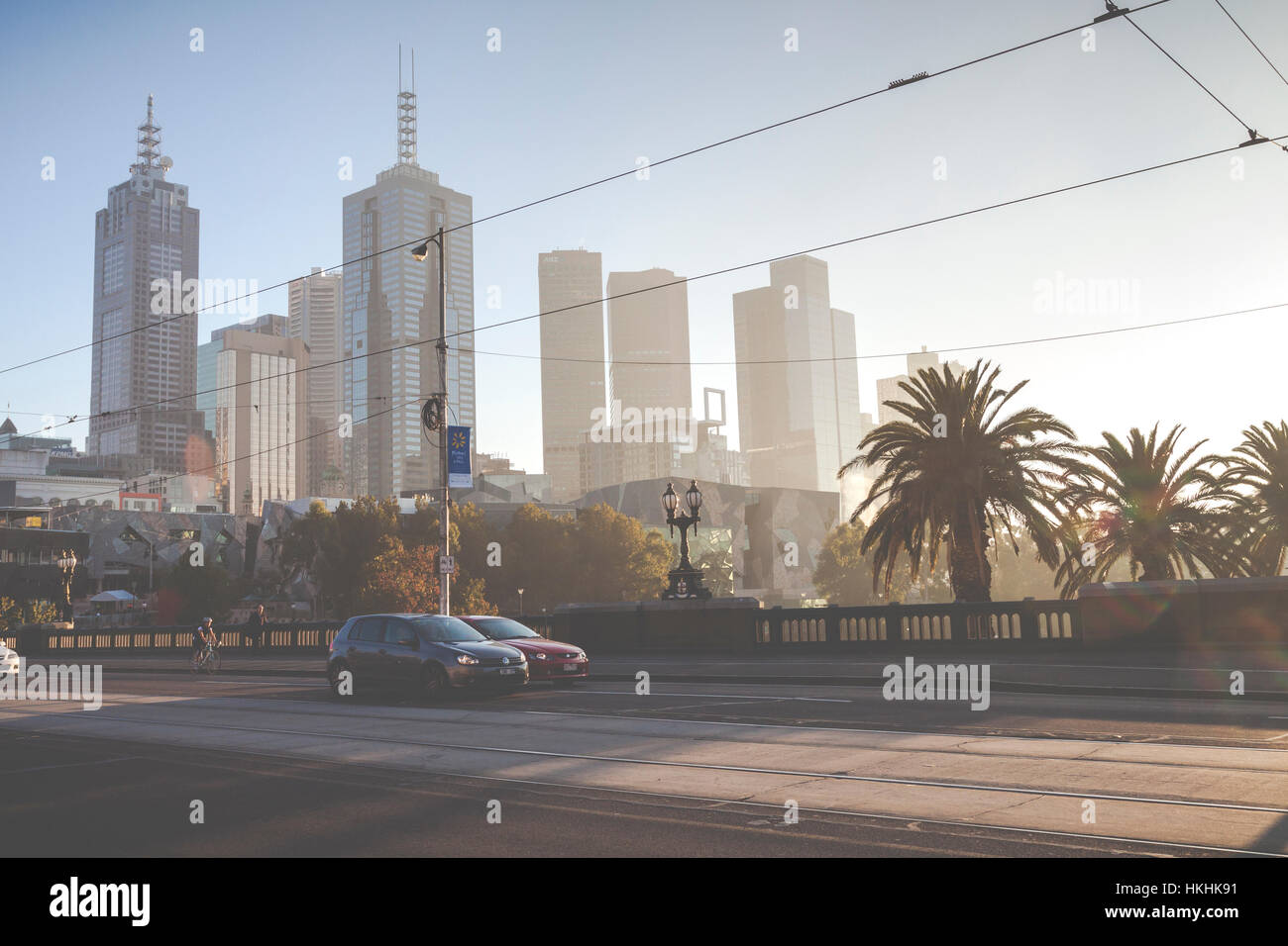 Morning Time At Downtown Melbourne Australia Stock Photo Alamy