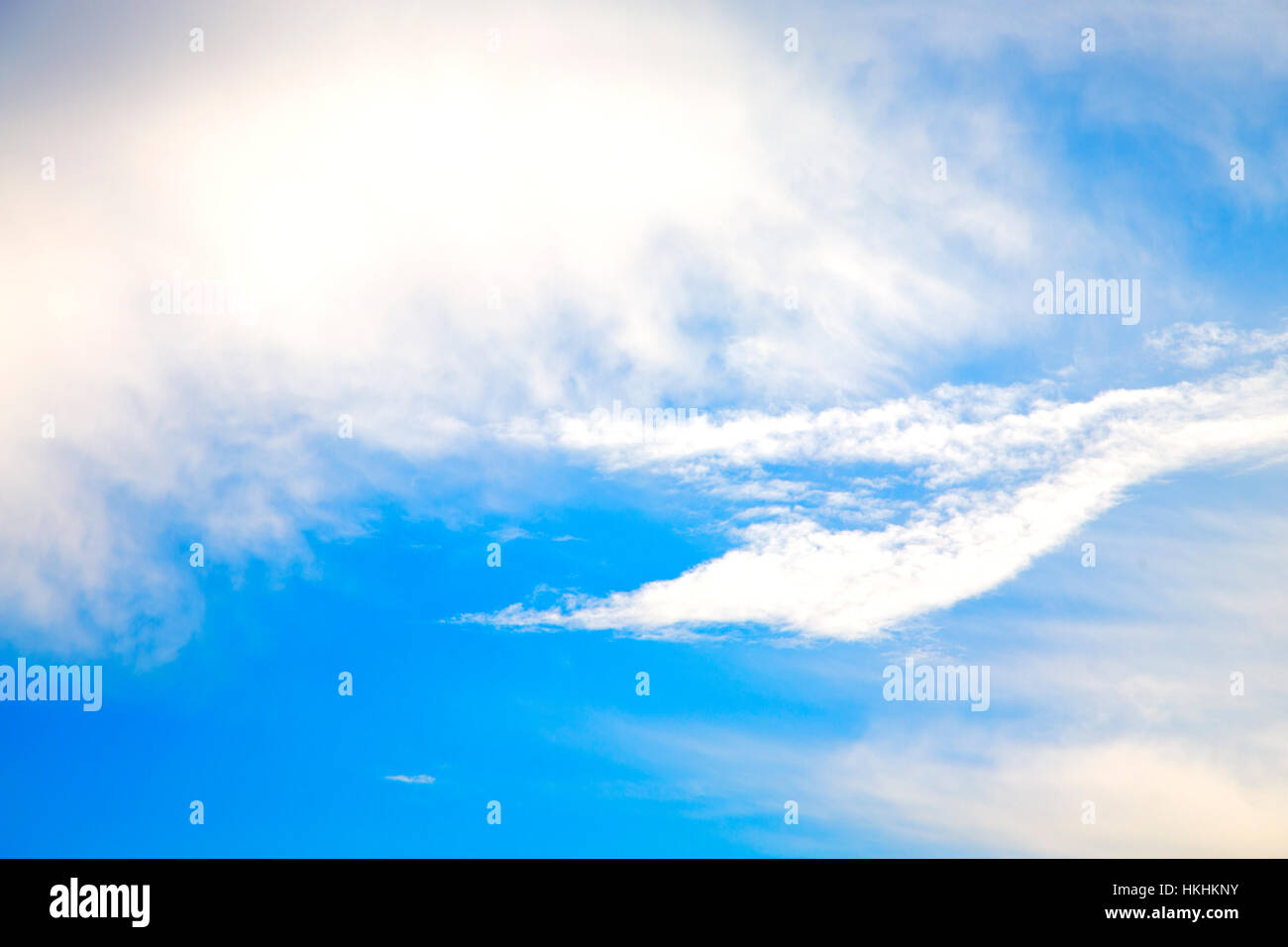 in the blue sky white soft clouds and abstract background Stock Photo ...