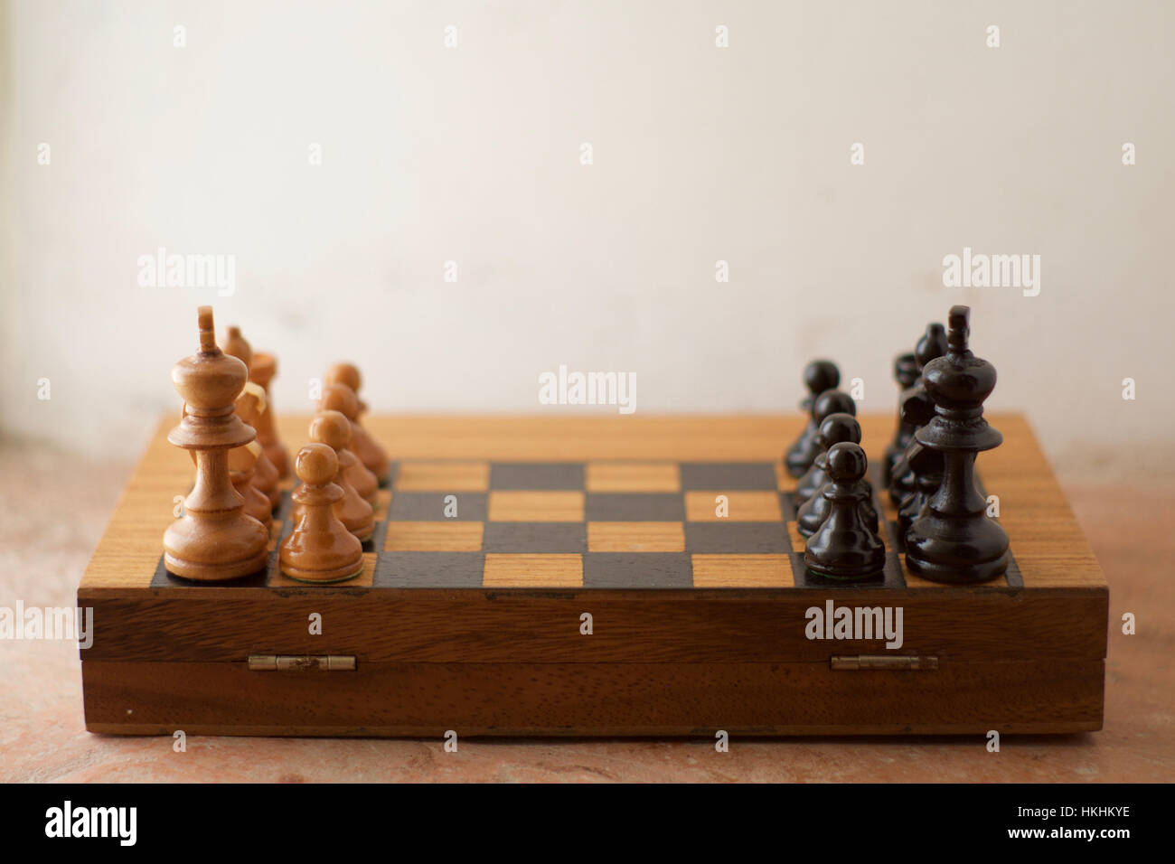 60+ Open Chess Board With Chess Wooden Pieces Stock Photos