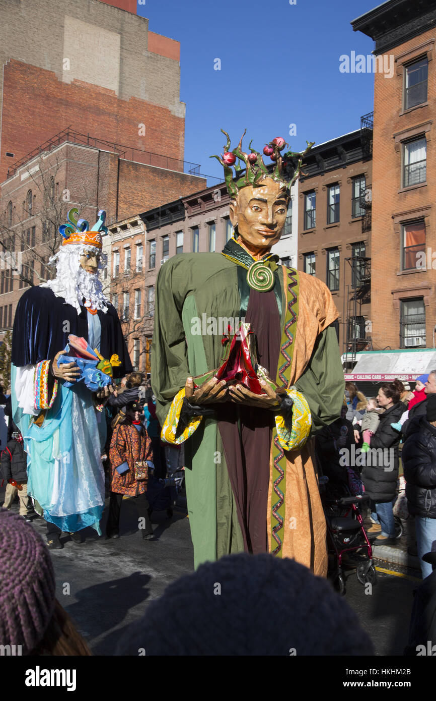 The annual Three Kings Day Parade marches up 3rd Avenue in Spanish