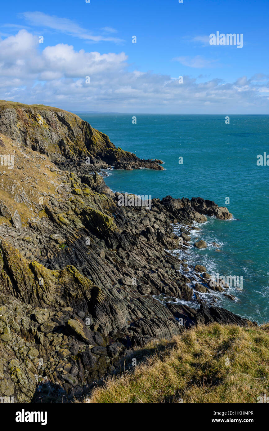 Cliffs along Solway coast near Isle of Whithorn, Wigtonshire, Dumfries