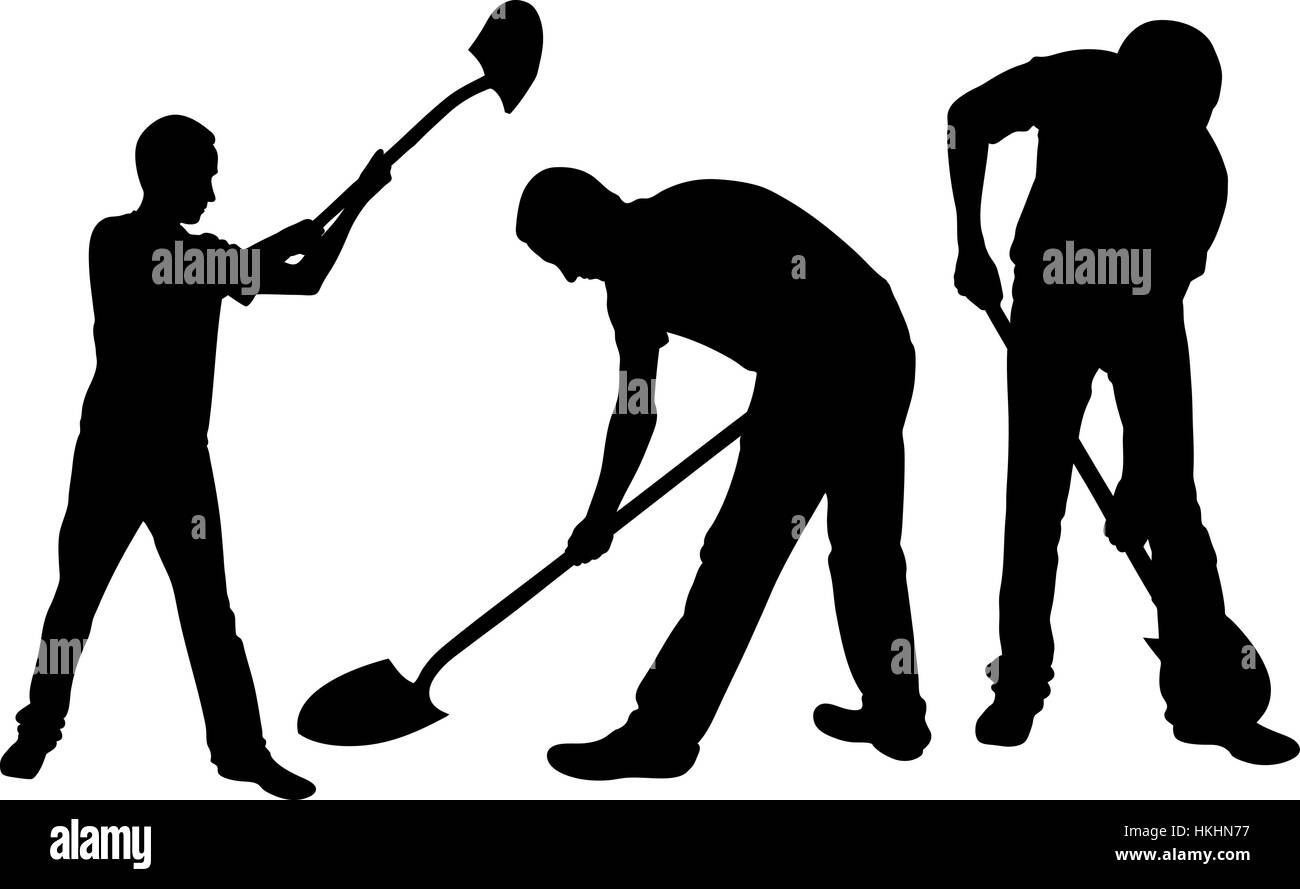 Set of people with shovels isolated Stock Vector Image & Art Alamy