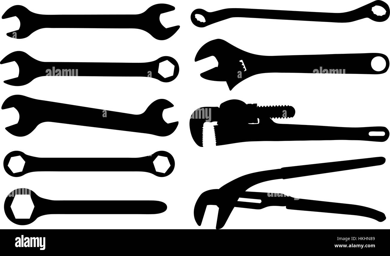 Set of wrenches isolated on white Stock Vector Image & Art Alamy