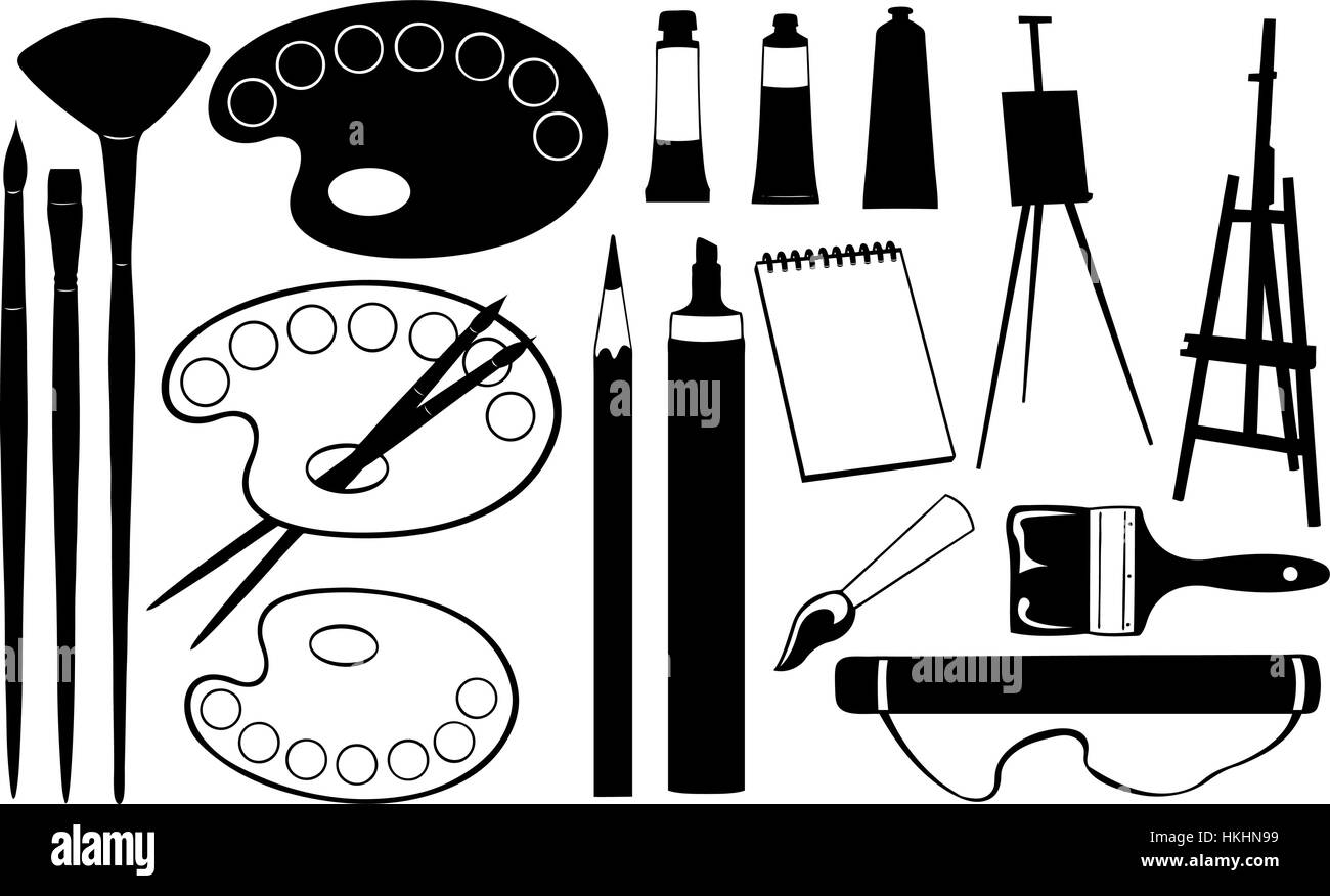 Set of different drawing tools isolated Stock Vector Image & Art Alamy