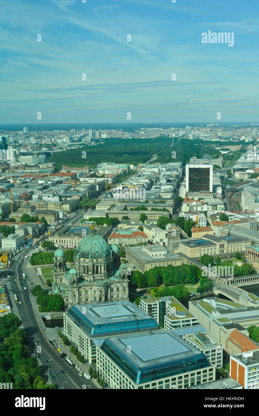 An Aeriel scenic view of City of Berlin, Germany. Stock Photo