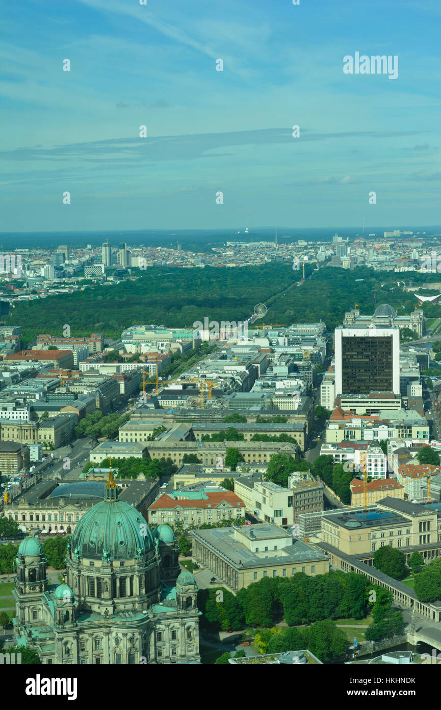 An Aeriel scenic view of Berlin taken from the Television Tower, Germany. Stock Photo