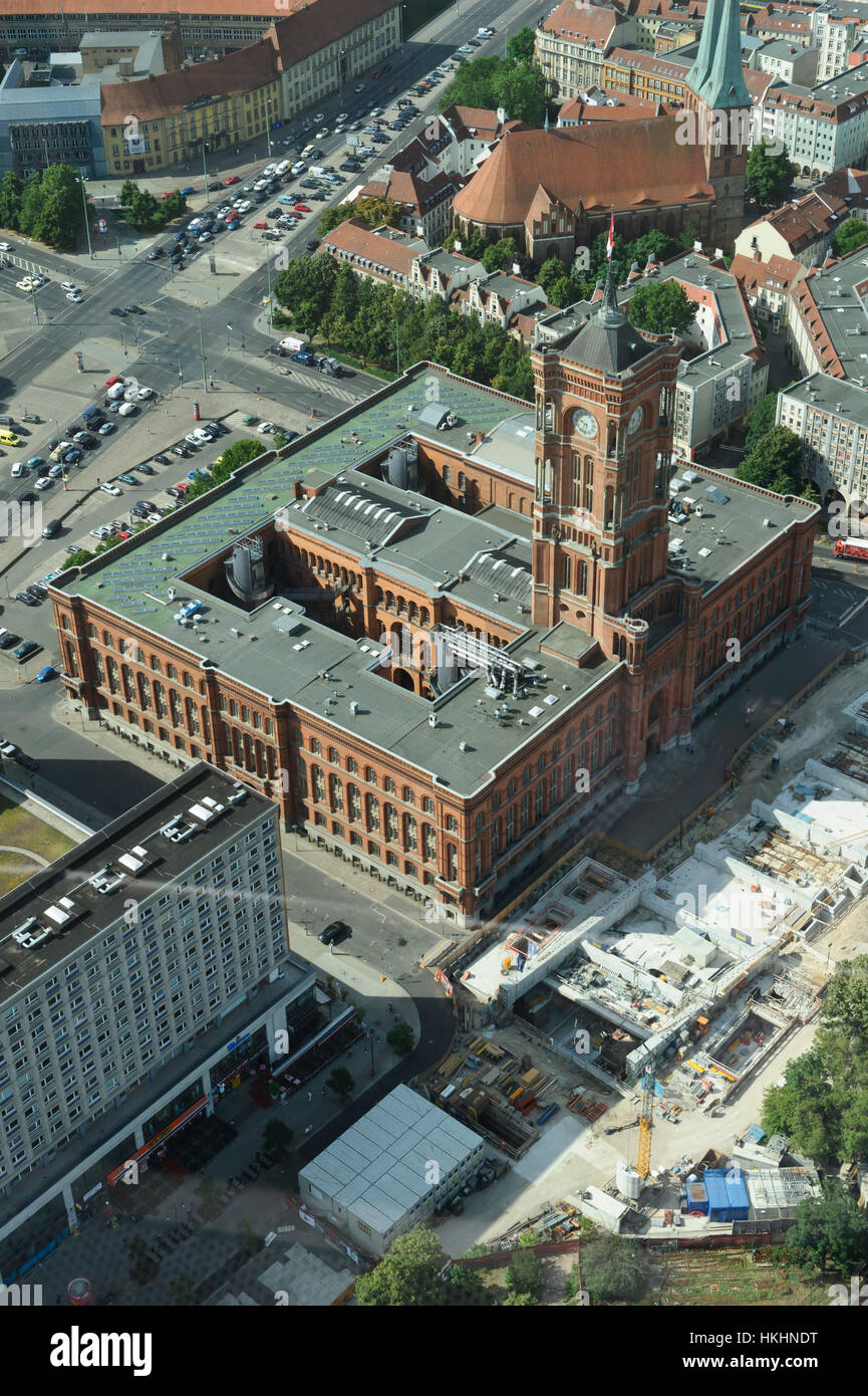 An Aeriel scenic view of the Town Hall in City of Berlin, Germany. Stock Photo