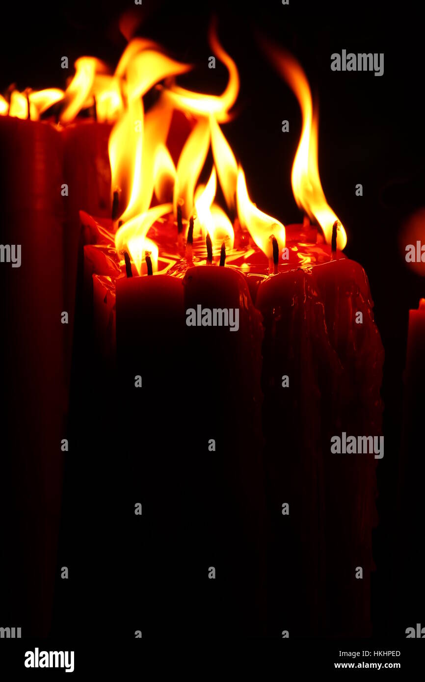 burning candles Stock Photo