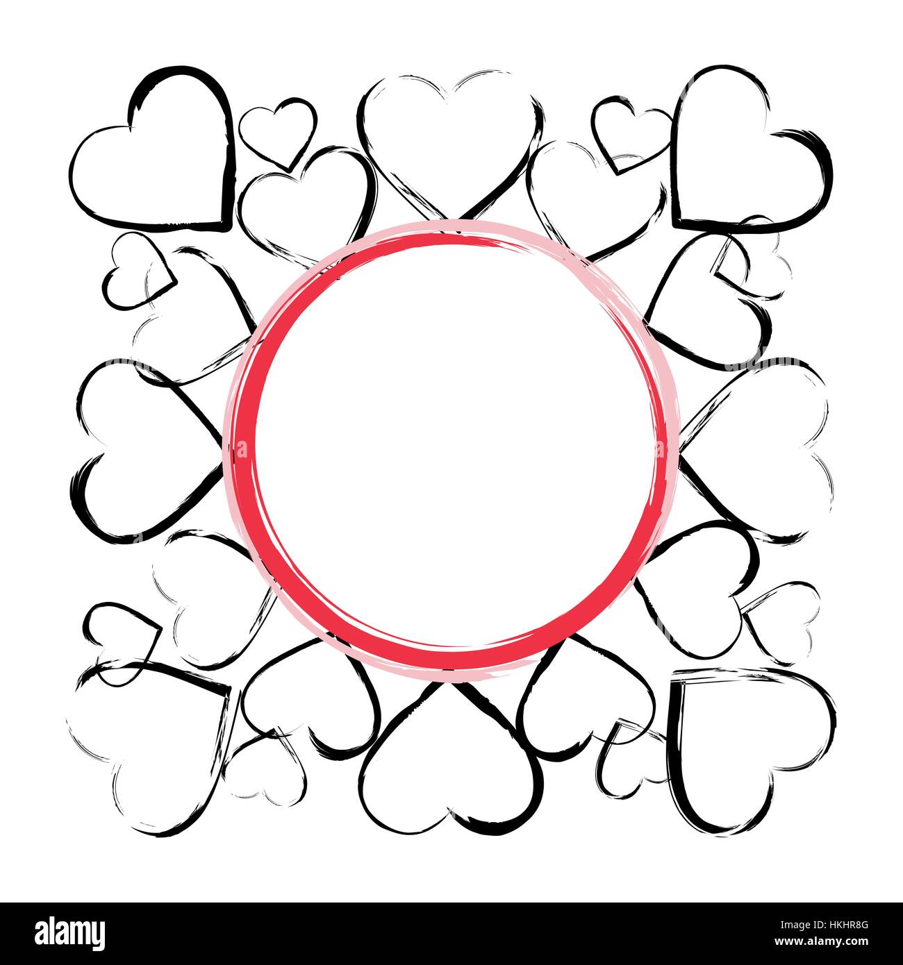 Vector background frame with hearts Stock Vector