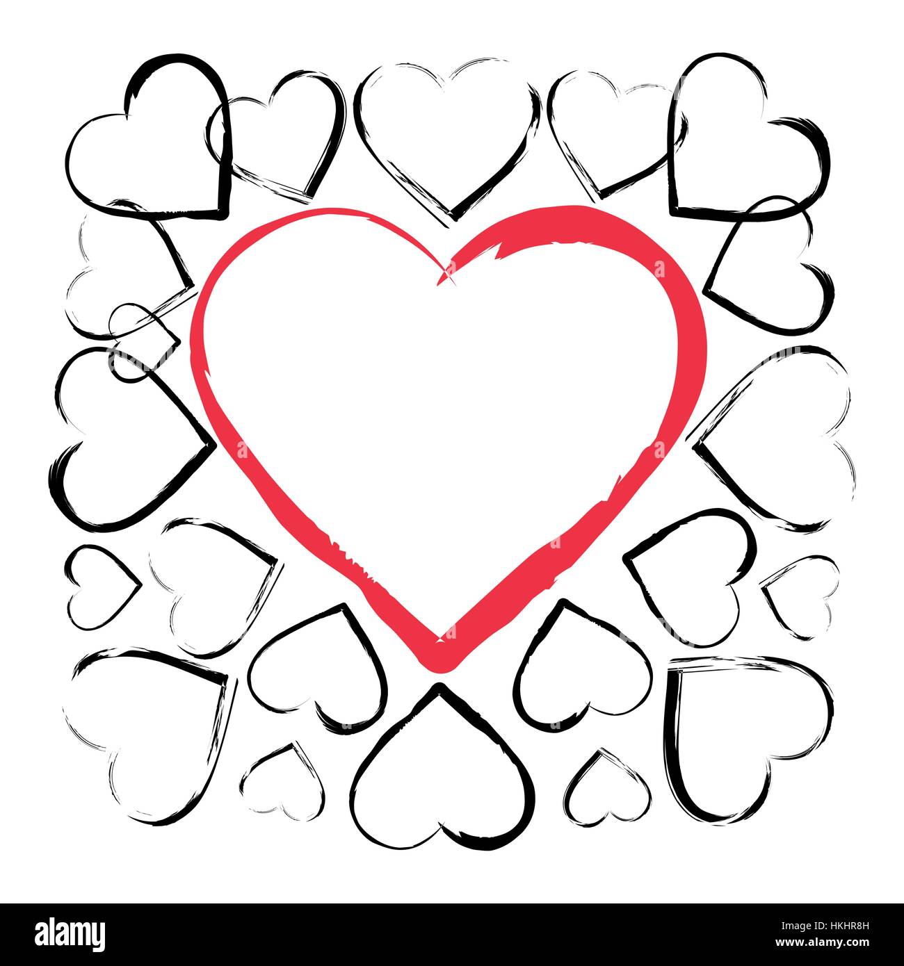 Vector background frame with hearts Stock Vector