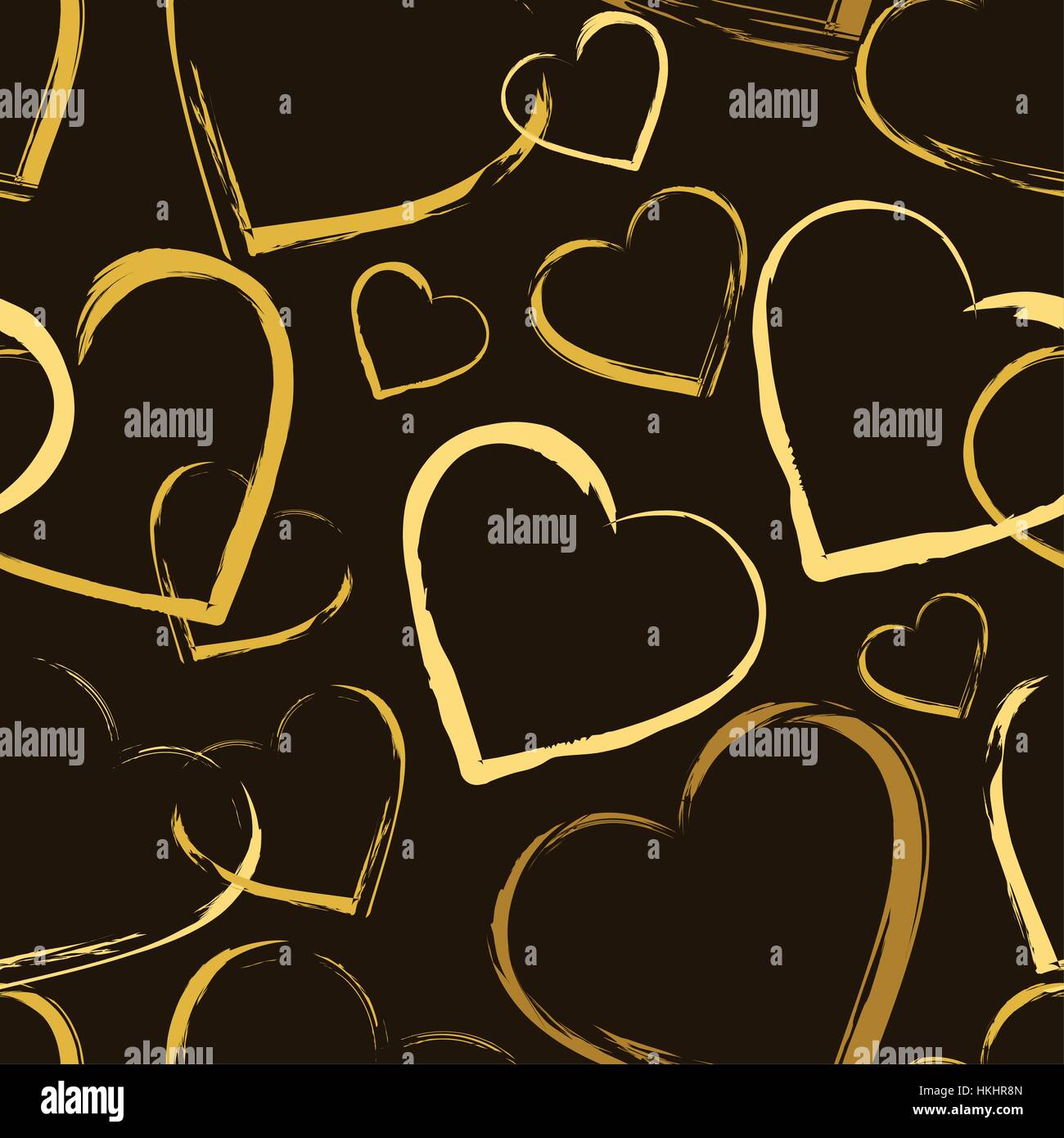 Seamless pattern with golden hearts Stock Vector Image & Art - Alamy