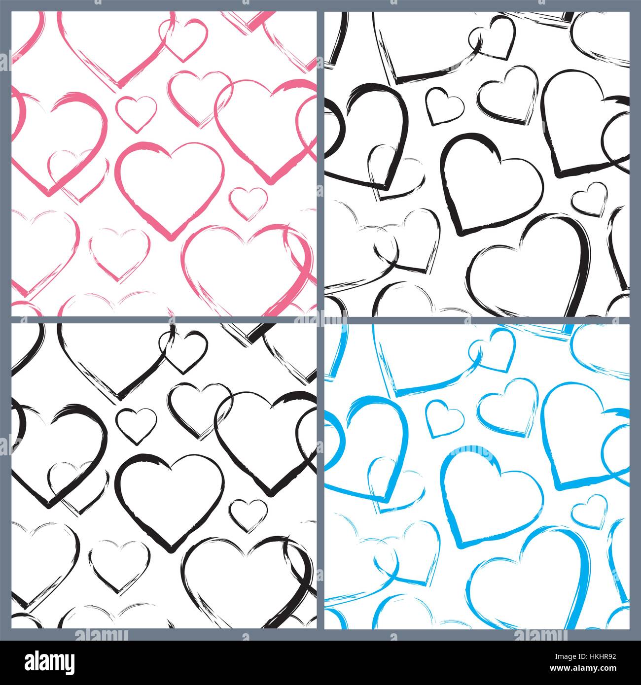 Set of Hearts Seamless Pattern Stock Vector Image & Art - Alamy