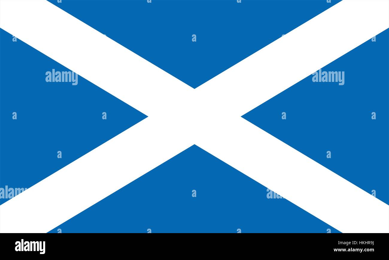 Flag of Scotland also known as St Andrews Cross or the Saltire Stock Vector