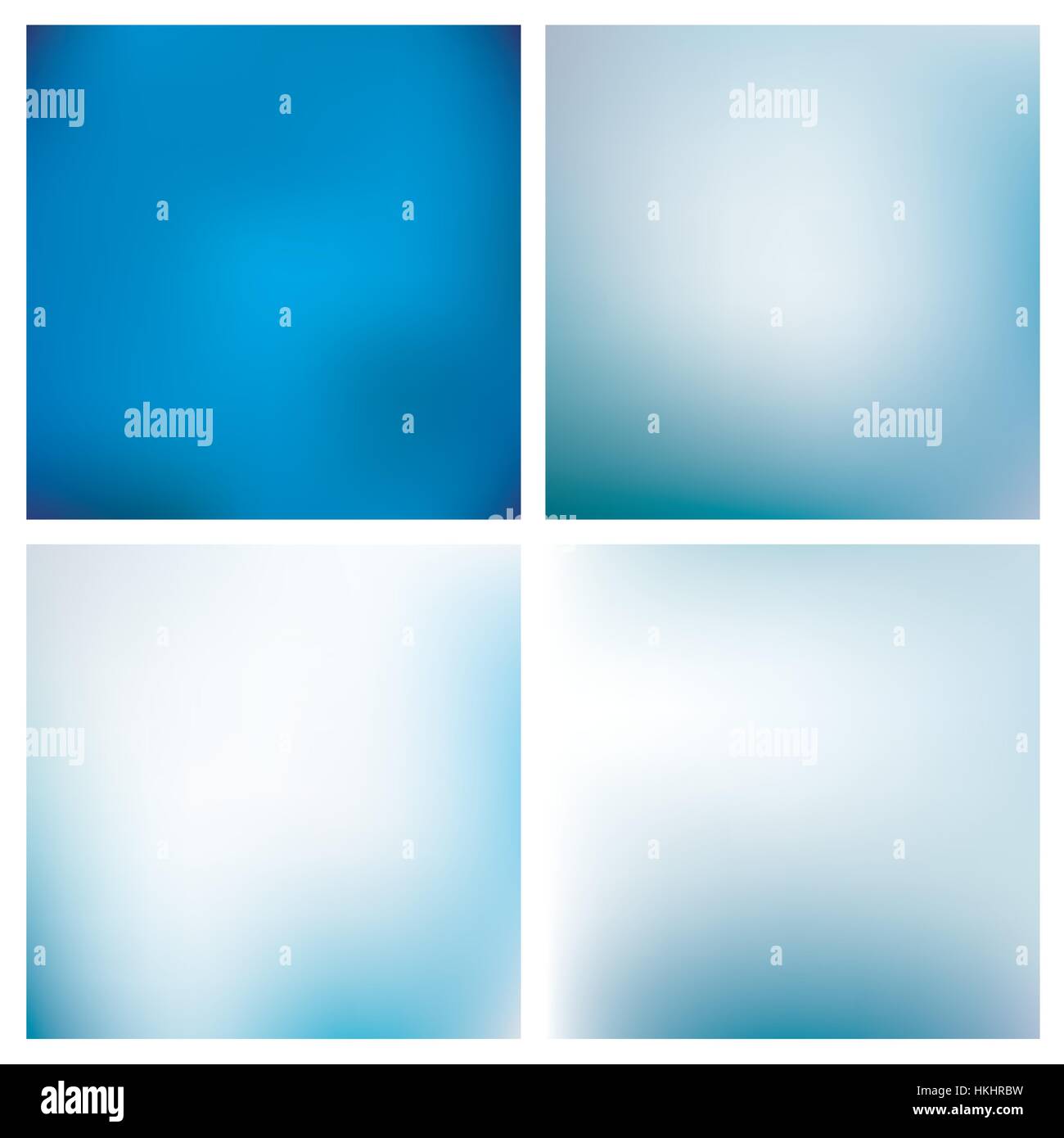 Blurred Blue Backgrounds Set Stock Vector