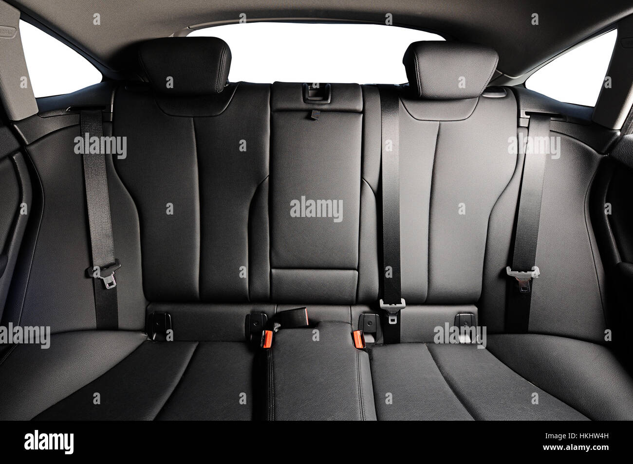 back black leather seat of the car isolated Stock Photo