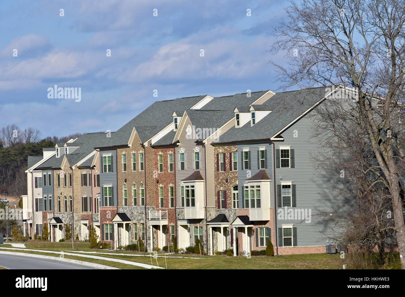 Image showcasing Luxury town homes in a planned community Stock Photo - Alamy