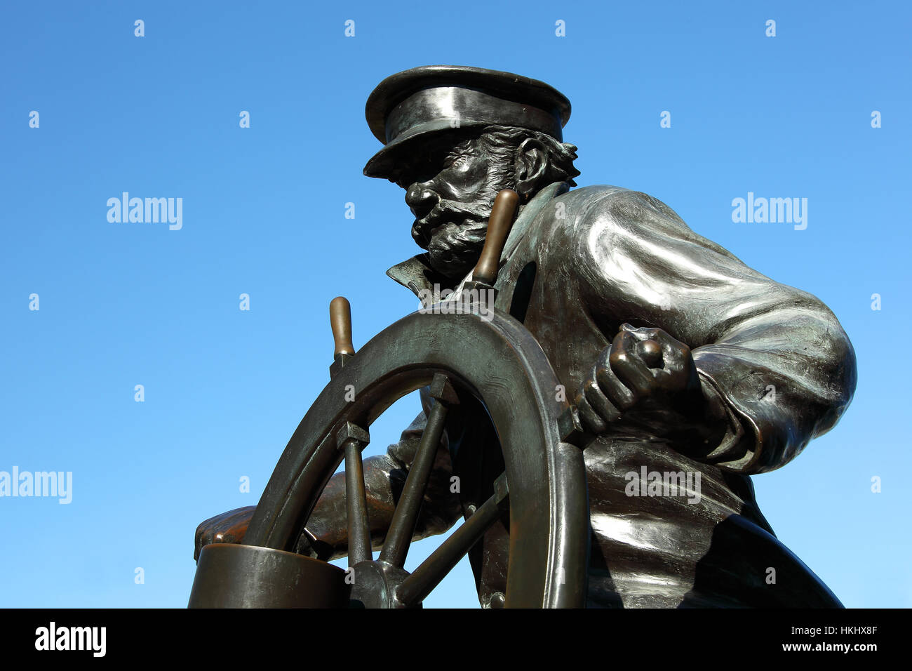 Navy Pier Chicago statue sailors memorial Stock Photo