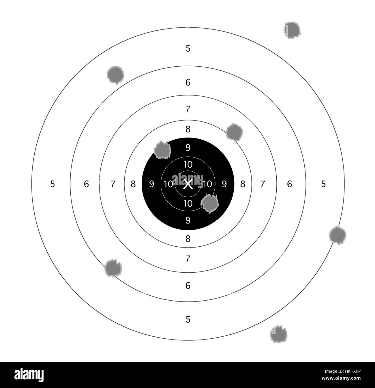 gun shooting paper targets vector with white background Stock Vector