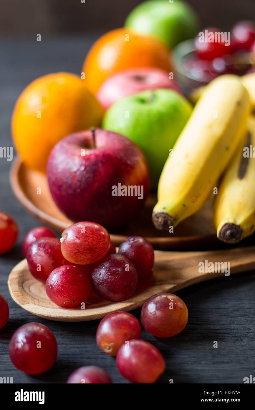 Mixed fresh fruits for healthy eating and dieting, nature food Stock ...