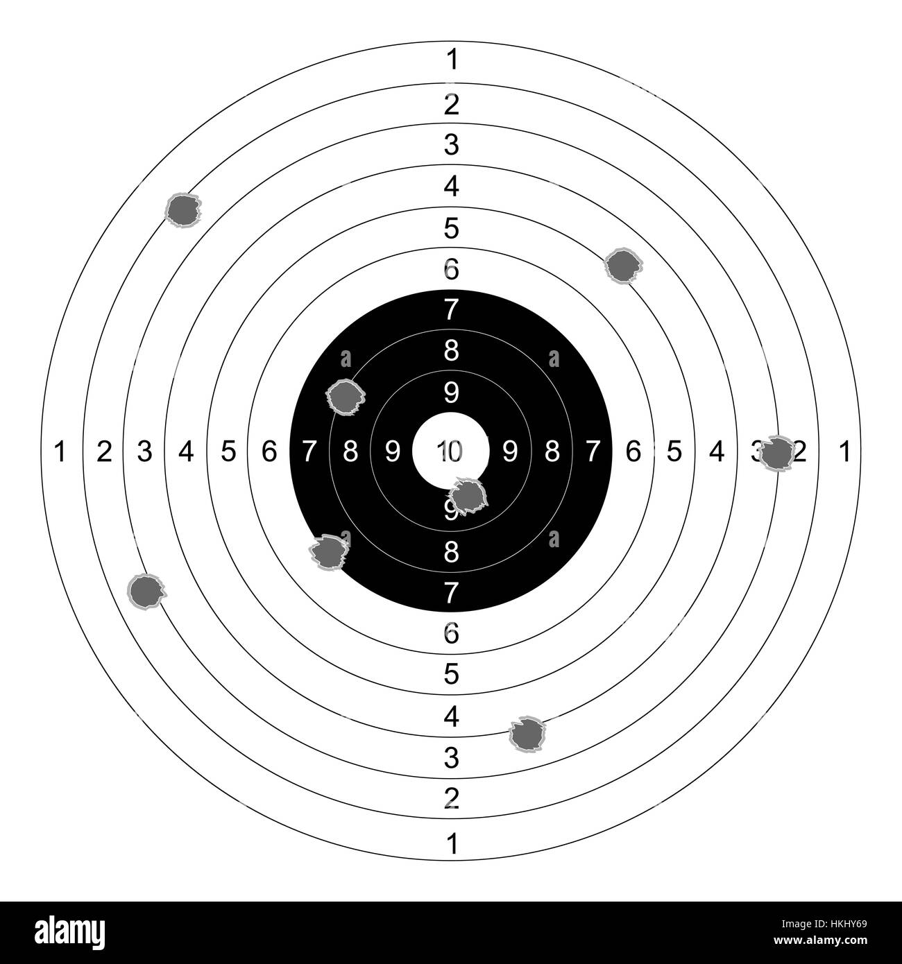 gun shooting paper targets vector with white background Stock Vector