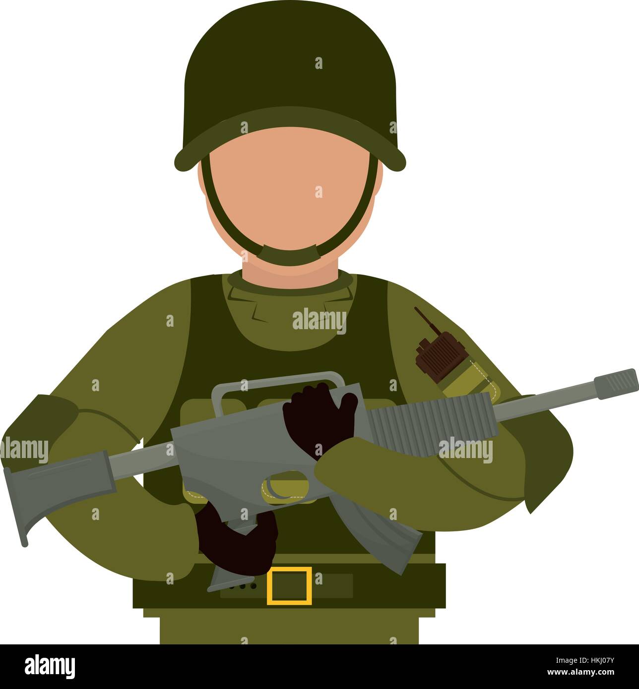 Military with his gun and equipment protection image vector