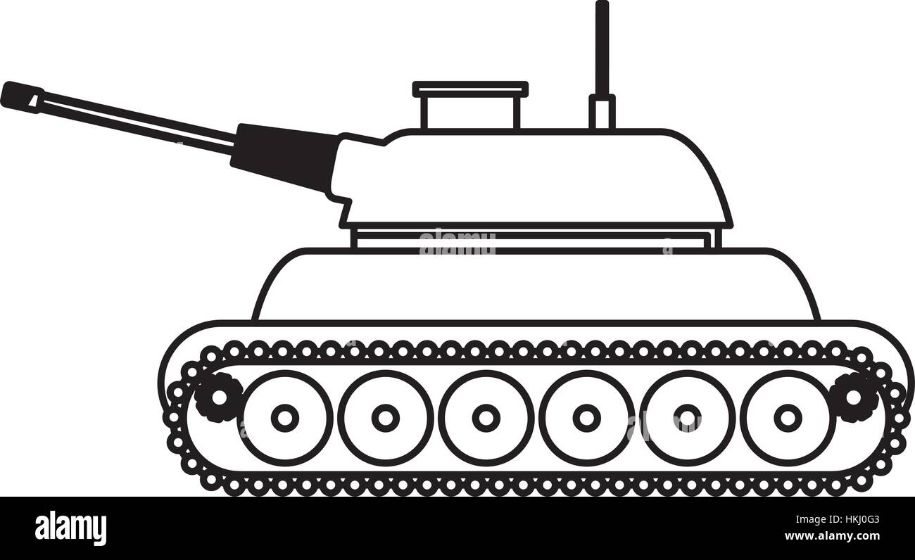 Figure tank car for navy war icon, vector illustration Stock Vector