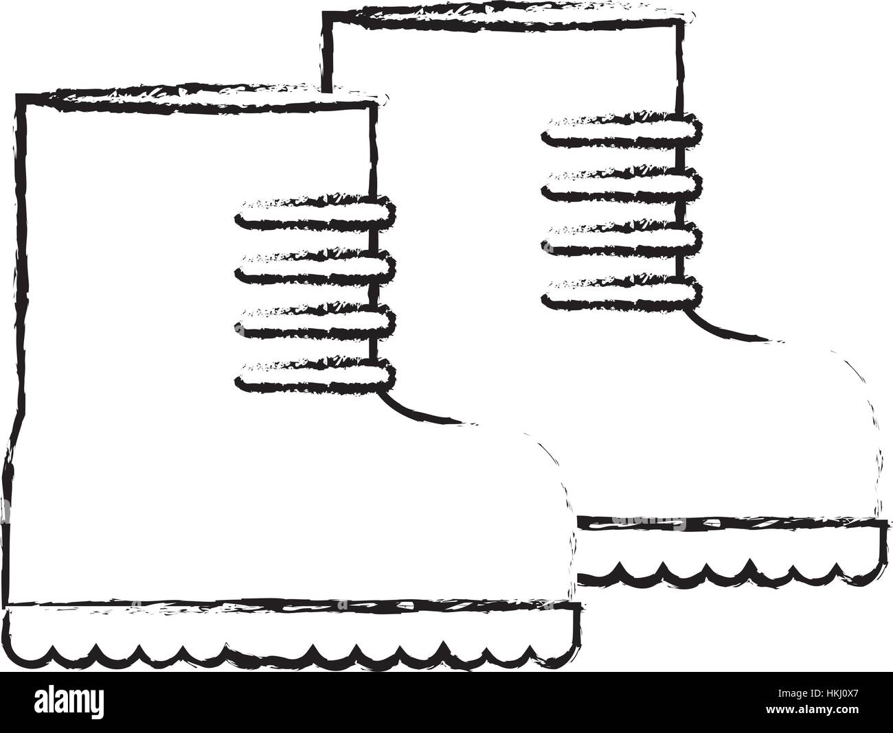Boots silhouette, equipment for military protection, vector ...