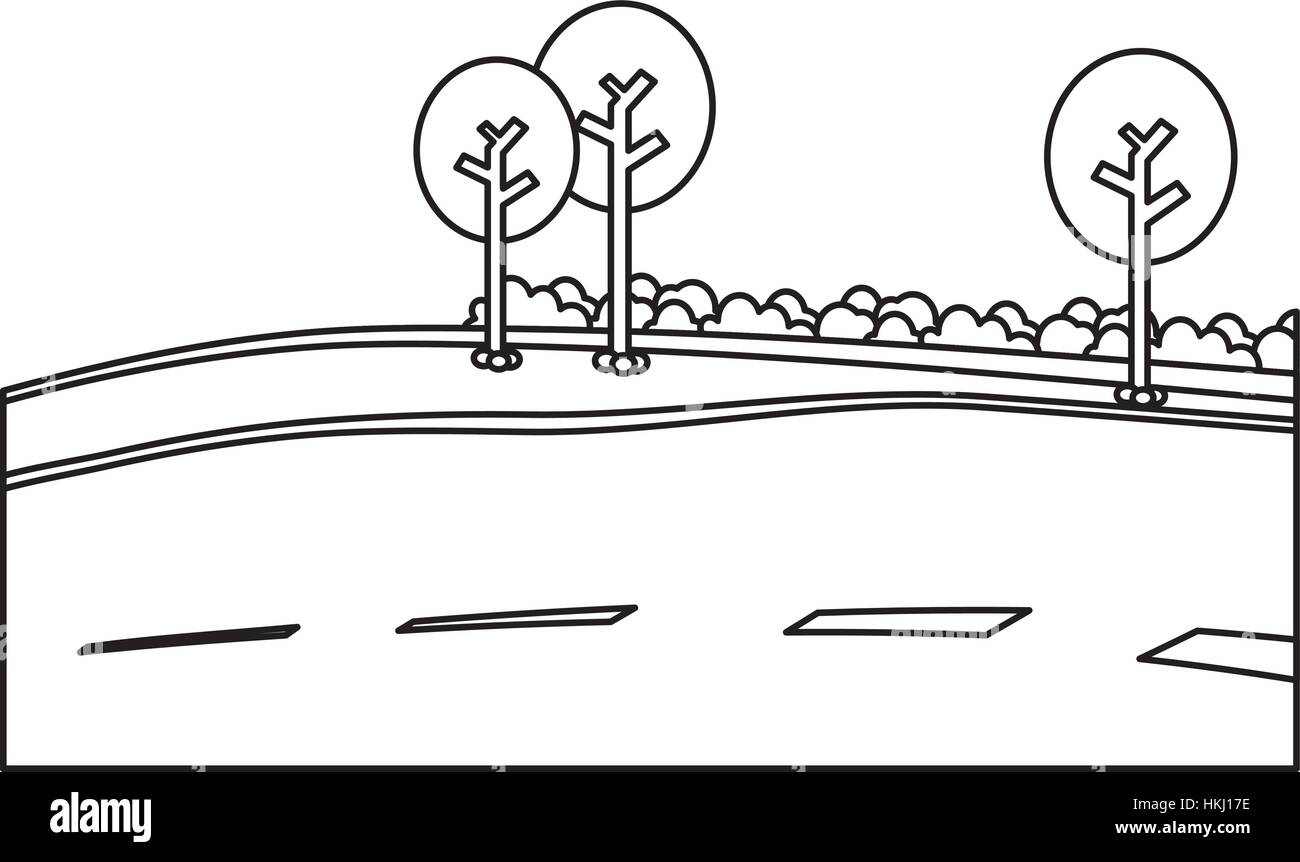 Figure Highway with tree icon image, vector illustration Stock Vector ...