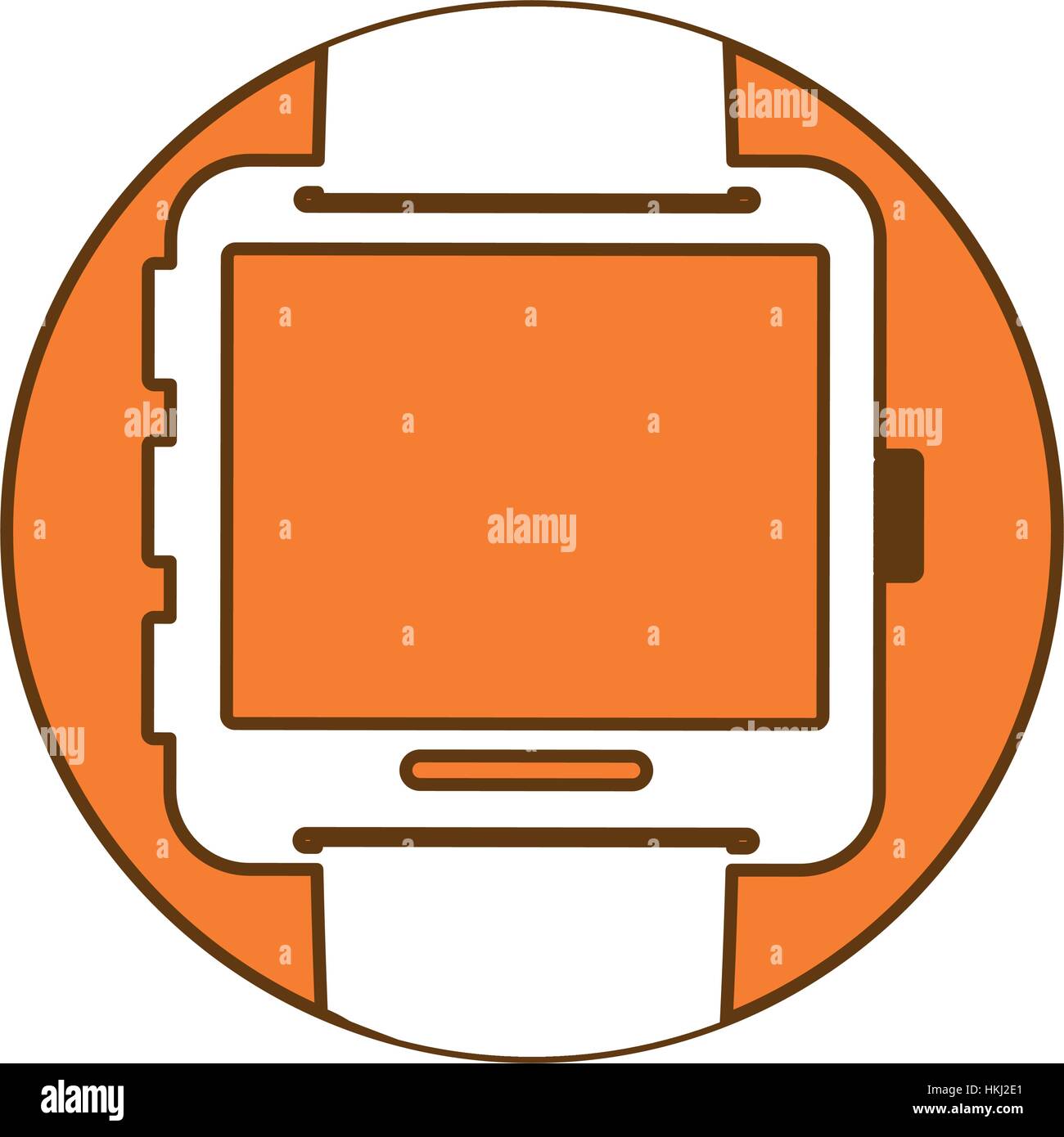 Orange symbol smartwatch button image icon, vector illustration Stock Vector