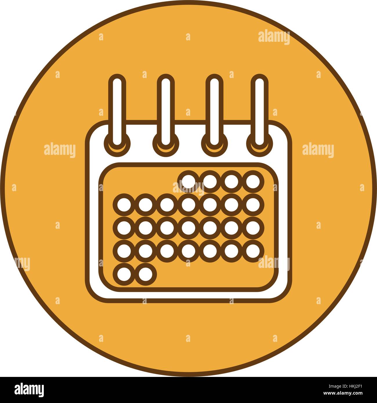 Orange symbol calendar button icon design, vector illustration Stock ...