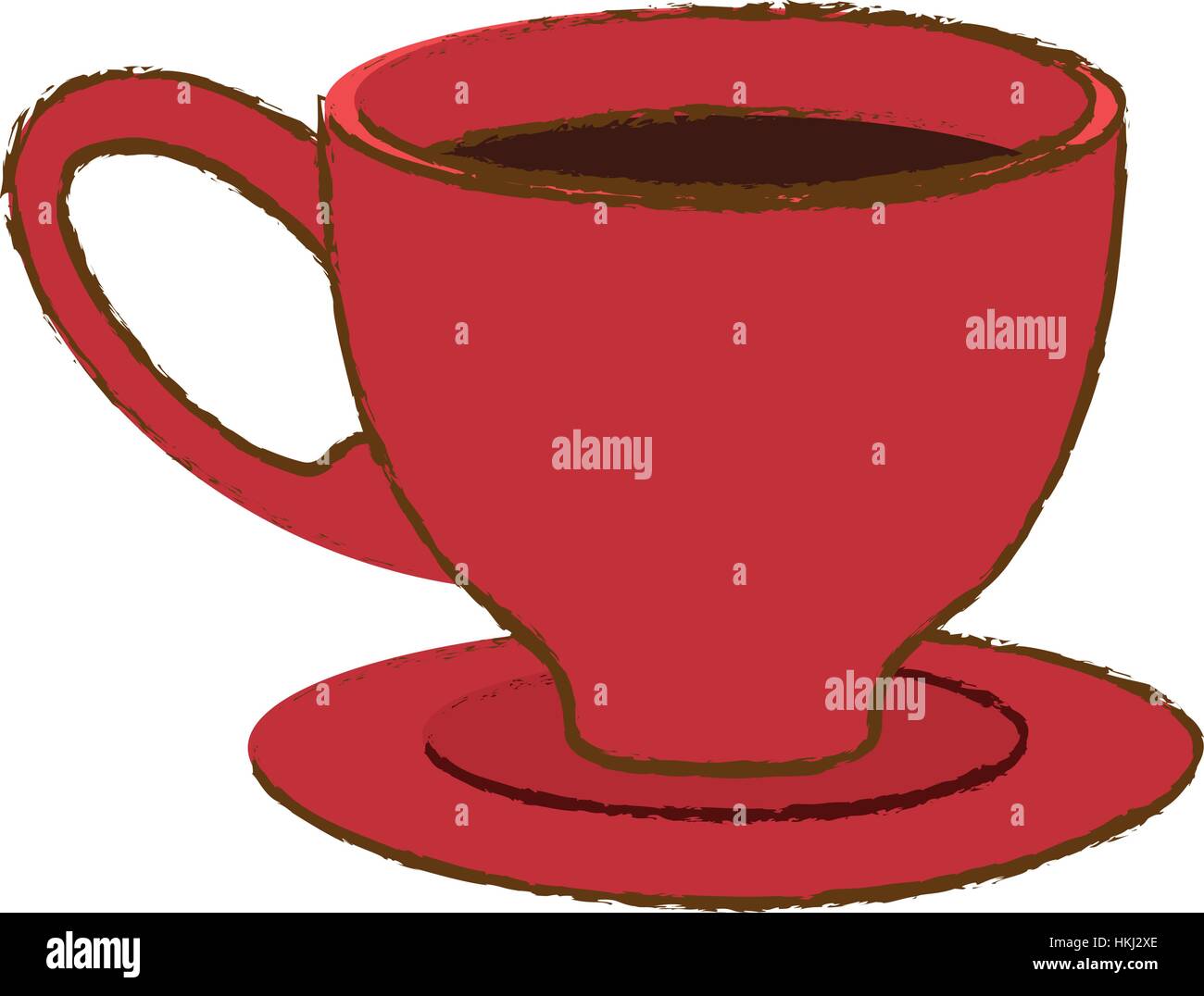 Red small coffee cup and saucer, vector illustration Stock Vector Image & Art Alamy
