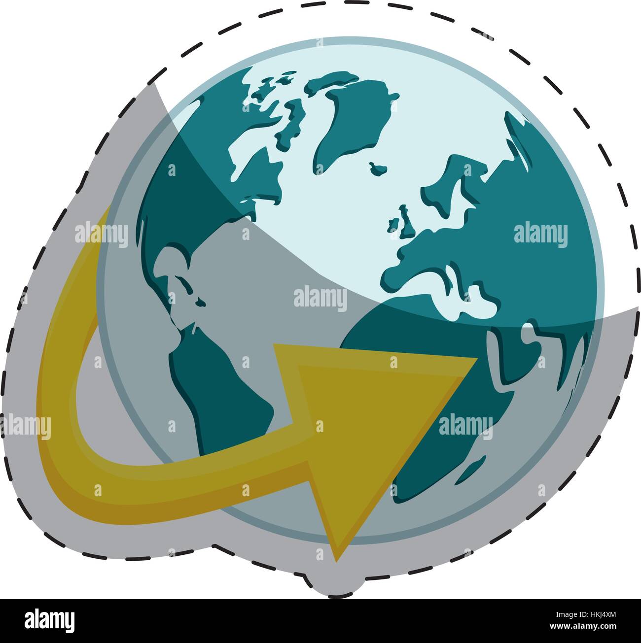 planet earth with surrounding arrow international icon image vector ...