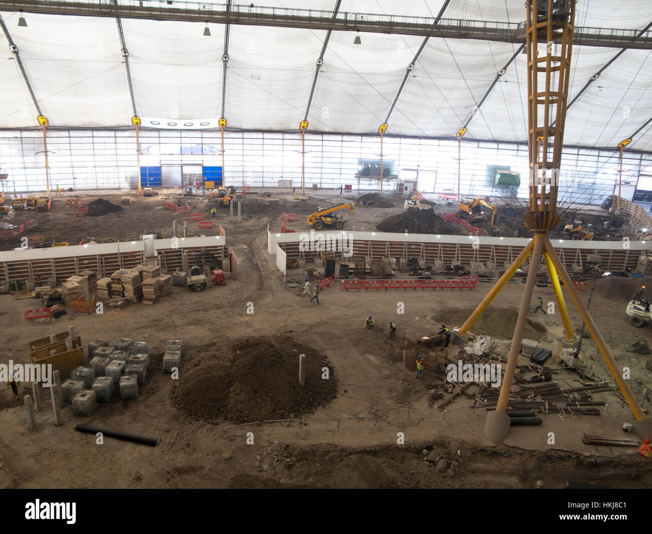 O2 Arena Installation Enhancing the O2 arena in 2017 Stock Photo - Alamy