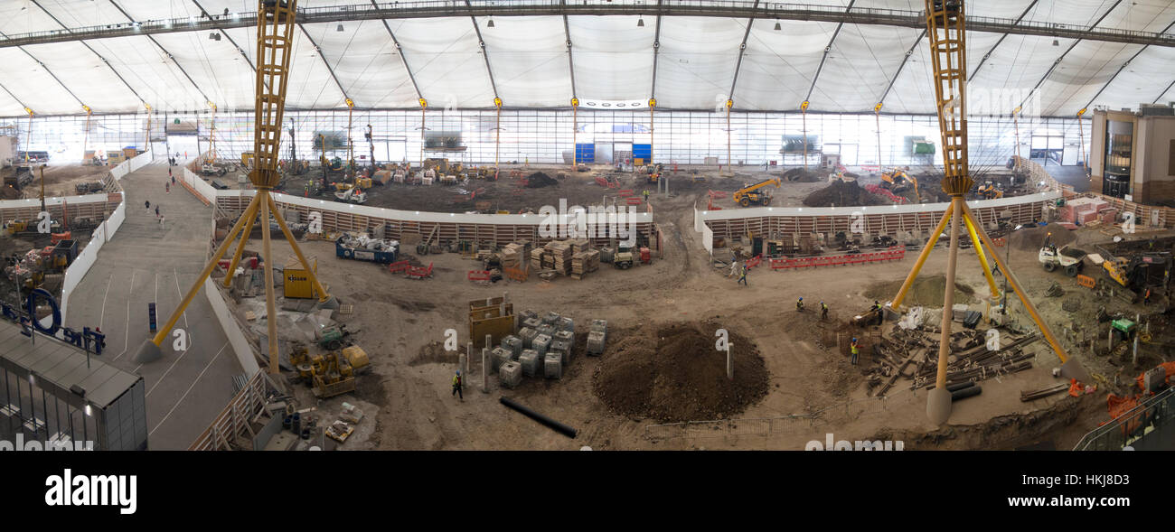O2 Arena Installation Enhancing the O2 arena in 2017 Stock Photo - Alamy