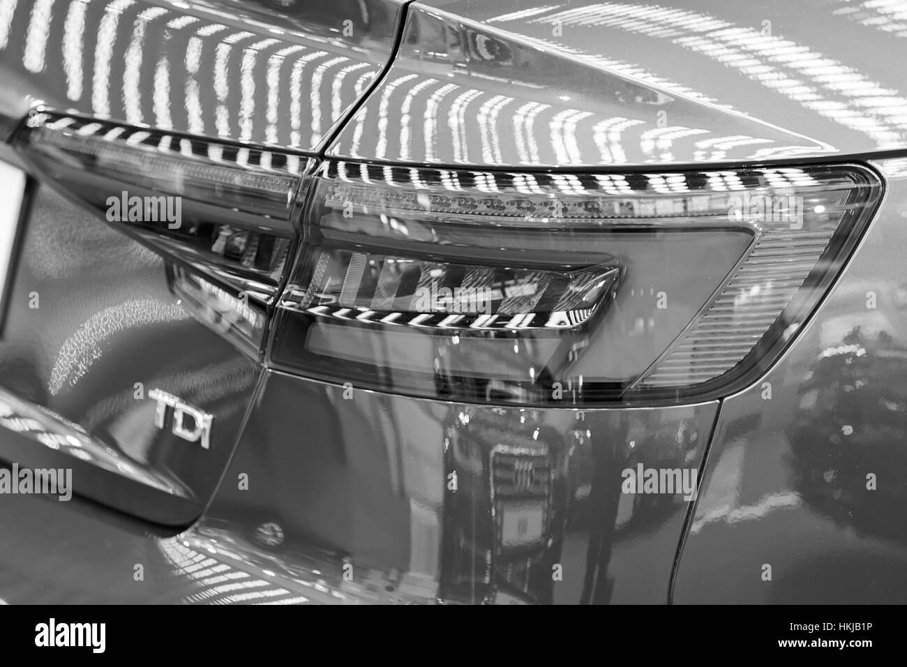 brake lights on vehicles, note shallow depth of field Stock Photo Alamy