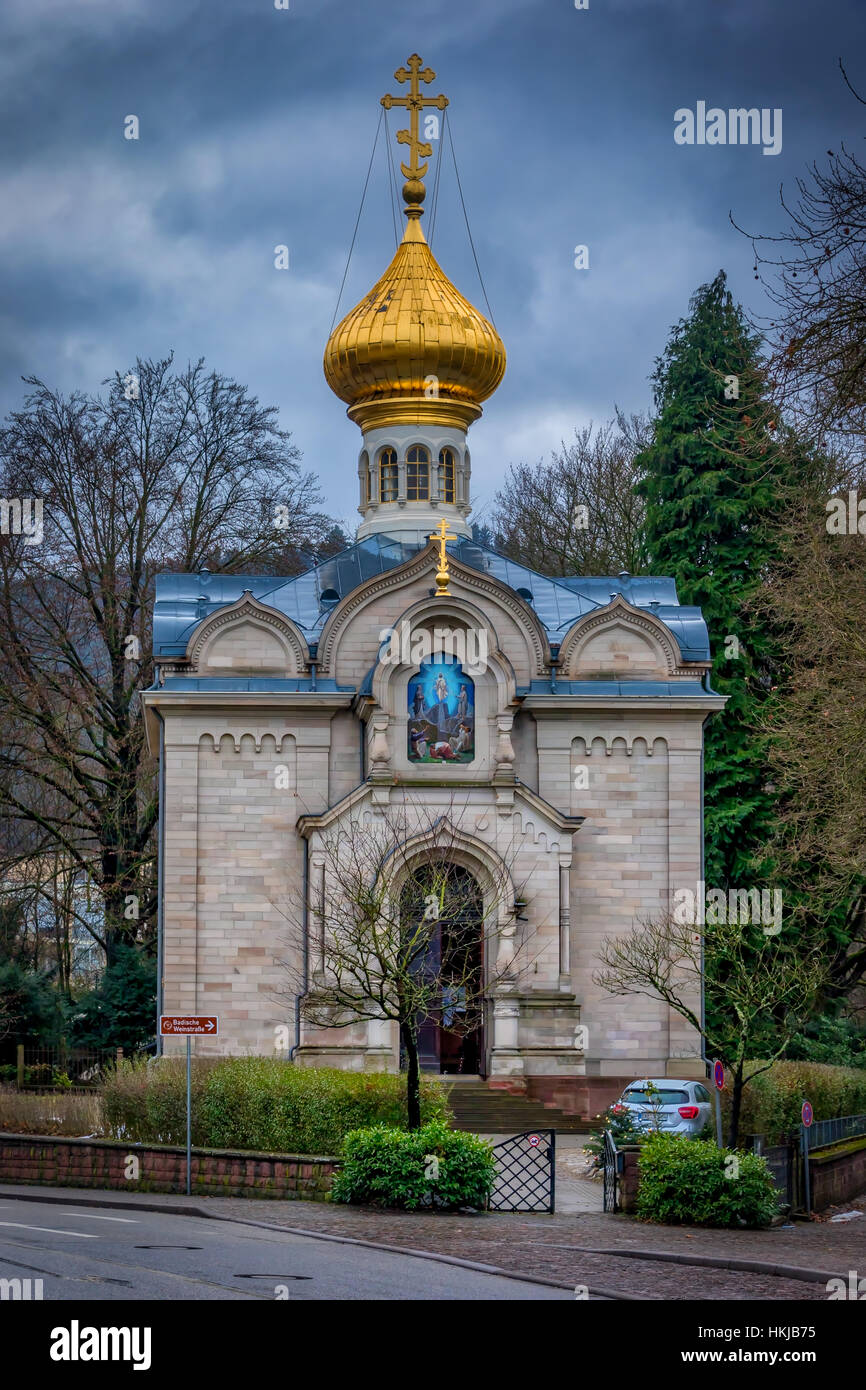 The Russian Church in Baden-Baden Stock Photo